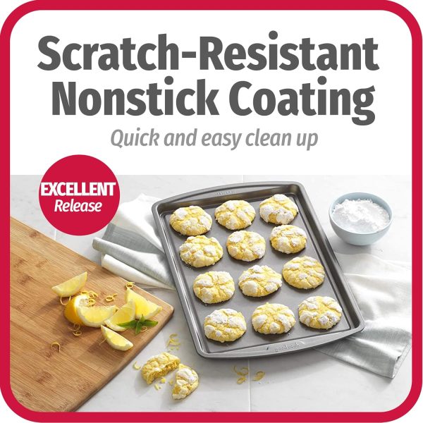 GoodCook Everyday Nonstick Carbon Steel 13” x 9” Baking Sheet Set, 3 Pack – Standard-Sized Carbon Steel Cooking Pans, Bakeware Set, Cookie Sheets for Baking, Oven Pan Set - Image 3