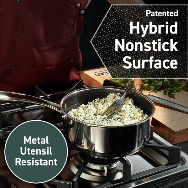 HexClad Hybrid Nonstick 8-Quart Stockpot with Tempered Glass Lid, Dishwasher Safe, Induction Ready, Compatible with All Cooktops - Image 4