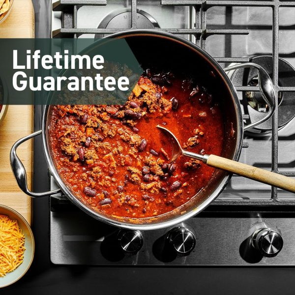 HexClad Hybrid Nonstick 8-Quart Stockpot with Tempered Glass Lid, Dishwasher Safe, Induction Ready, Compatible with All Cooktops - Image 6