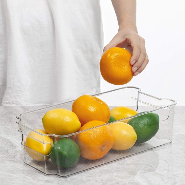 HOOJO Refrigerator Organizer Bins - 8pcs Clear Plastic Bins For Fridge, Freezer, Kitchen Cabinet, Pantry Organization, BPA Free Fridge Organizer, 12.5" Long, Clear - Image 6