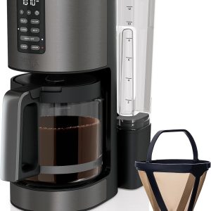 Ninja DCM201BK Programmable XL 14-Cup Coffee Maker PRO, 14-Cup Glass Carafe, Freshness Timer, with Permanent Filter, Black Stainless Steel