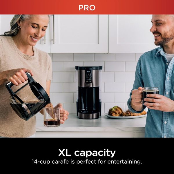 Ninja DCM201BK Programmable XL 14-Cup Coffee Maker PRO, 14-Cup Glass Carafe, Freshness Timer, with Permanent Filter, Black Stainless Steel - Image 2