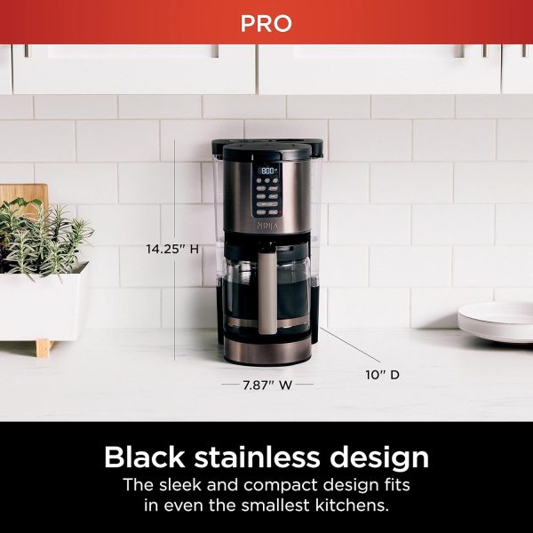 Ninja DCM201BK Programmable XL 14-Cup Coffee Maker PRO, 14-Cup Glass Carafe, Freshness Timer, with Permanent Filter, Black Stainless Steel - Image 3