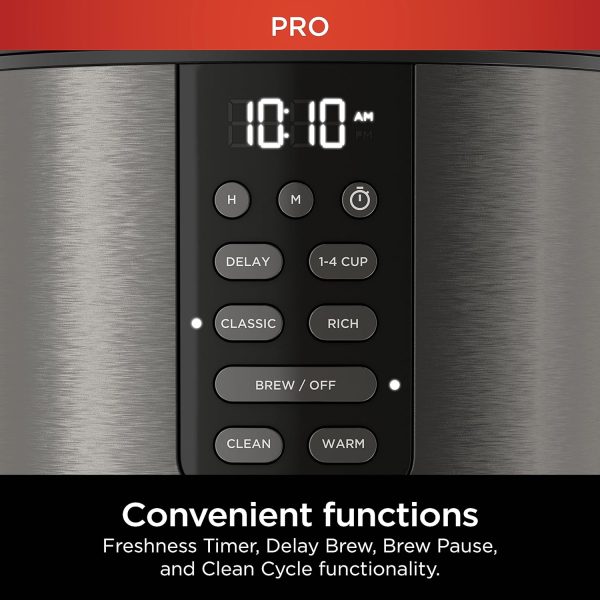 Ninja DCM201BK Programmable XL 14-Cup Coffee Maker PRO, 14-Cup Glass Carafe, Freshness Timer, with Permanent Filter, Black Stainless Steel - Image 5