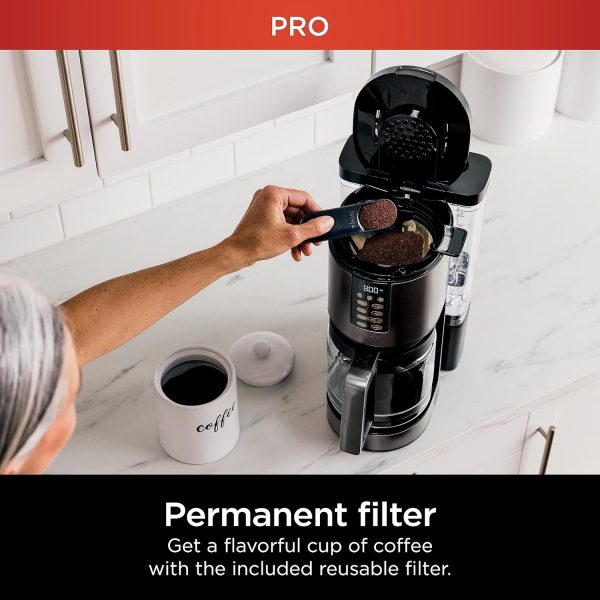 Ninja DCM201BK Programmable XL 14-Cup Coffee Maker PRO, 14-Cup Glass Carafe, Freshness Timer, with Permanent Filter, Black Stainless Steel - Image 6