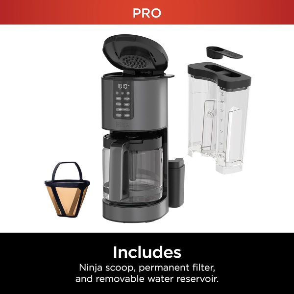 Ninja DCM201BK Programmable XL 14-Cup Coffee Maker PRO, 14-Cup Glass Carafe, Freshness Timer, with Permanent Filter, Black Stainless Steel - Image 10